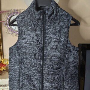Basic Editions Vest Lightweight Puffer Bubble Black & Grey Size Medium